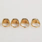 Gold Tone Brass JAZZ Letter Set 4 Pieces Adjustable Ring