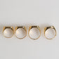 Gold Tone Brass JAZZ Letter Set 4 Pieces Adjustable Ring