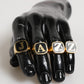 Gold Tone Brass JAZZ Letter Set 4 Pieces Adjustable Ring