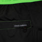 Black Green Logo Waistband Beachwear Short Swimwear
