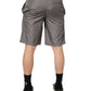 Light Gray Nylon Elastic Waist Shorts Swimwear