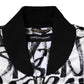 White Black Graffiti Logo Puffer Bomber Jacket