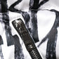 White Black Graffiti Logo Puffer Bomber Jacket