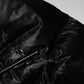 Black Logo Full Zip Hooded Quilted Jacket