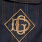 Indigo Blue Denim Slim Fit Logo Patch Jacket