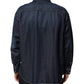 Blue Denim Button Casual Logo Patch Men Shirt