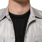 Metallic Gray Cotton Button Down Men Shirt
