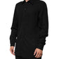 Black Viscose Long Sleeve Formal Dress Shirt