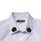 White Cotton Crown Collar GOLD Formal Shirt