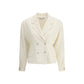 Cream Fleece Wool Blazer