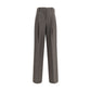 Gray Elastane Dress Pants