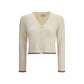 Cream Fleece Wool Cardigan