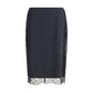 Black Silk Midi Skirt