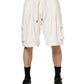 White Cotton Cargo Bermuda Sweatshorts Shorts