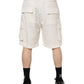 White Cotton Cargo Bermuda Sweatshorts Shorts