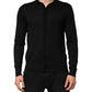 Black Silk Button Up Lightweight Sweater