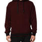Burgundy Cotton Plaid Lined Men Hoodie Sweater