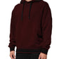 Burgundy Cotton Plaid Lined Men Hoodie Sweater