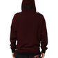 Burgundy Cotton Plaid Lined Men Hoodie Sweater