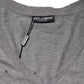 Gray Cotton Tattered Logo Patch Men T-shirt