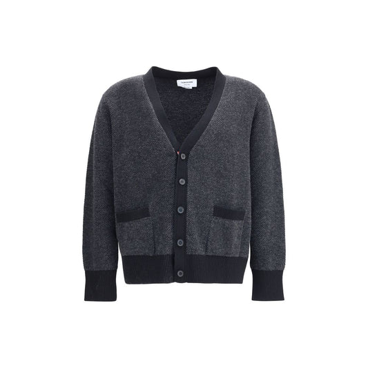 Black Fleece Wool Cardigan