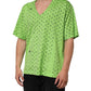 Green V-Neck DG Logo Heart Print T-shirt