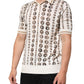 Silk Ivory Coin Print Logo Men Polo T-shirt