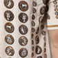Silk Ivory Coin Print Logo Men Polo T-shirt