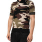 Camouflage Brown Silk Military Polo T-shirt