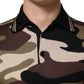 Camouflage Brown Silk Military Polo T-shirt