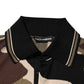 Camouflage Brown Silk Military Polo T-shirt
