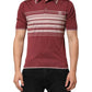 Cotton Burgundy Striped DG Logo Polo  T-shirt