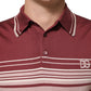 Cotton Burgundy Striped DG Logo Polo  T-shirt