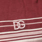 Cotton Burgundy Striped DG Logo Polo  T-shirt