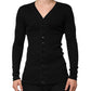 Black Cotton Button Up Men Cardigan Sweater