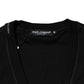 Black Cotton Button Up Men Cardigan Sweater