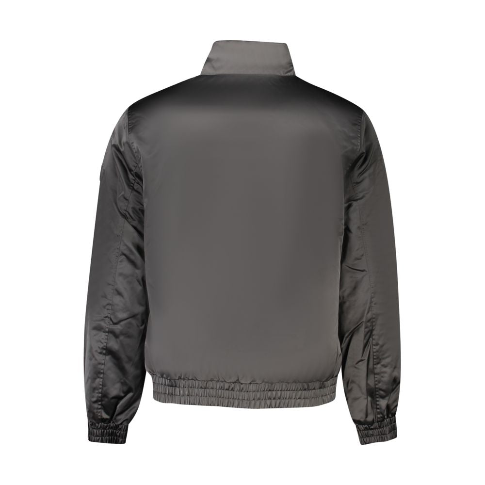 Black Polyester Men Jacket