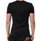 Black Cotton Plain V-Neck Men Shirt T-shirt