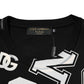 Black Cotton Letter Print Short Sleeve T-shirt