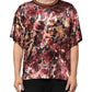Multicolor Polyester Marble Print Oversize T-shirt