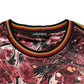 Multicolor Polyester Marble Print Oversize T-shirt