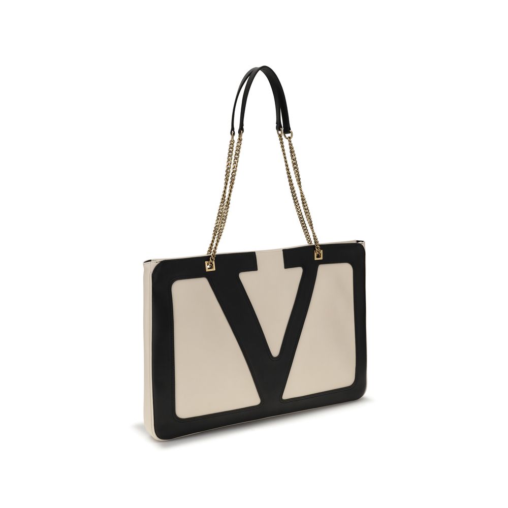 Beige Calf Leather Bos Taurus Shoulder Bag
