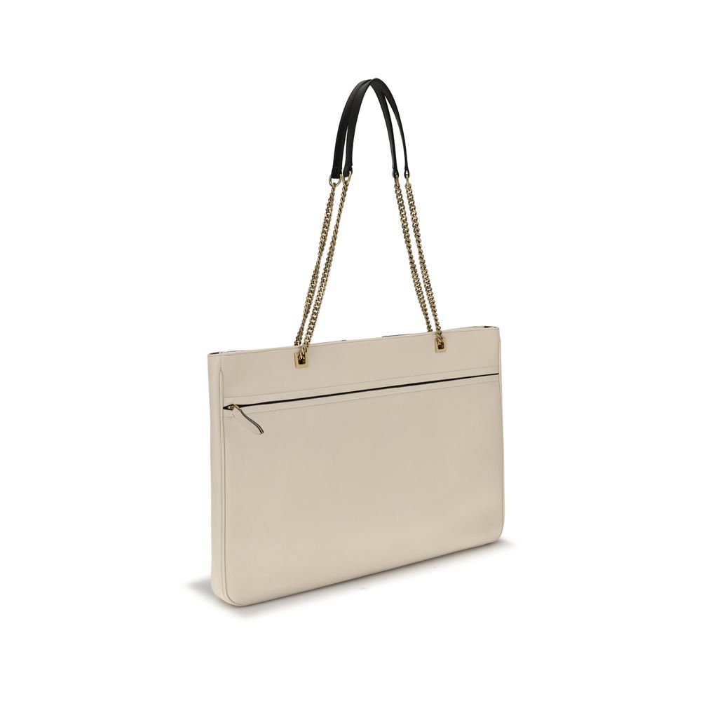 Beige Calf Leather Bos Taurus Shoulder Bag