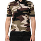 Camouflage Brown Silk Military Polo T-shirt