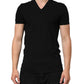 Black Cotton Slim Fit Men V-Neck Shirt T-shirt
