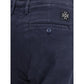 Blue Cotton Casual Pants