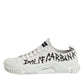 White Logo Graffiti Low Top Sneakers Shoes