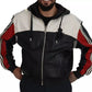 Black Leather Hooded Blouson Jacket