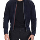 Dark Blue Suede Lambskin Blouson Jacket