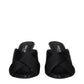 Black Satin Stiletto Heel Sandals